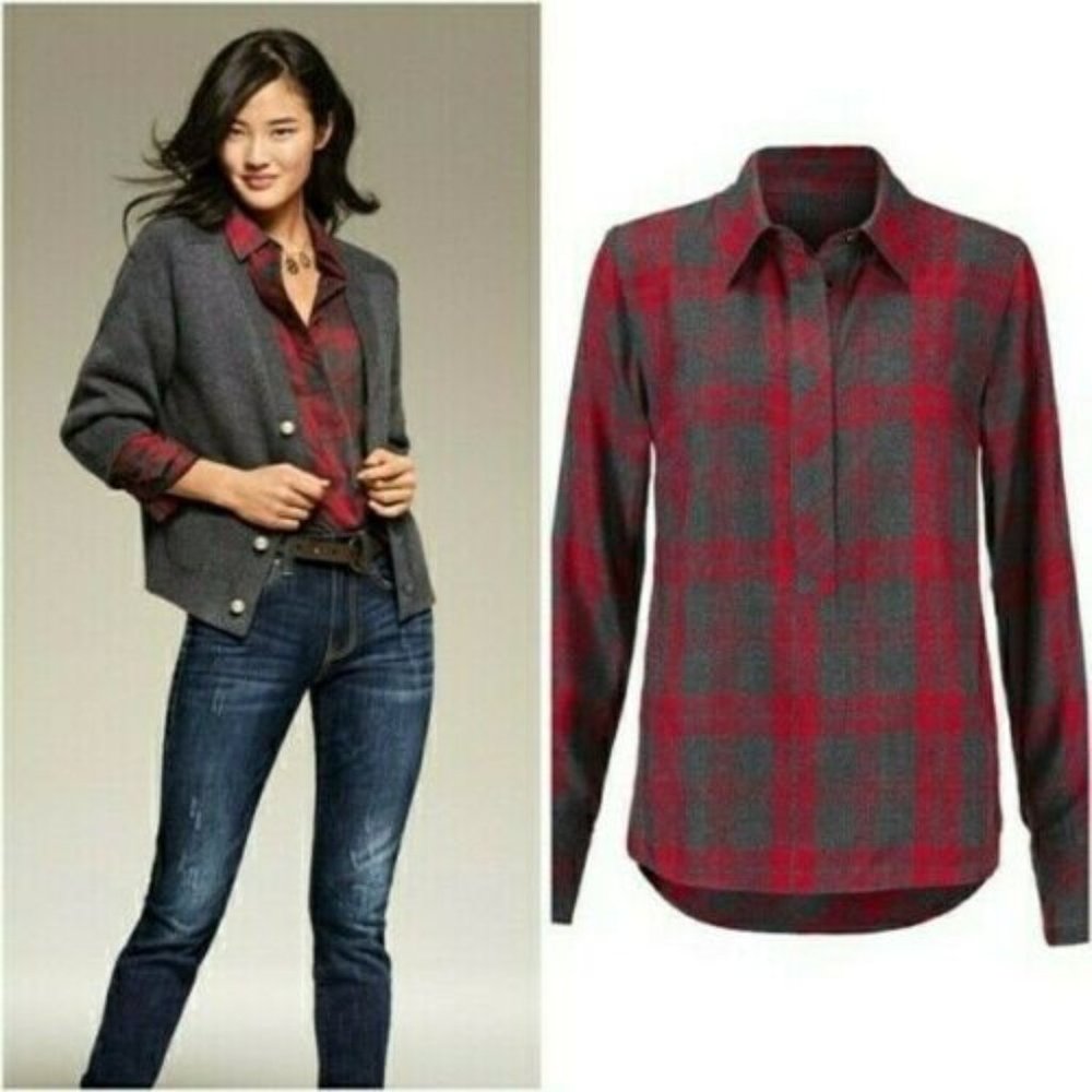CAbi Cunningham Hunting Plaid 3587 Popover Shirt